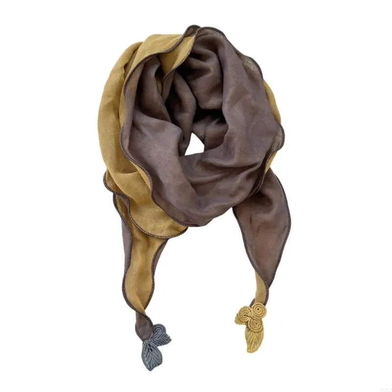 2026 New Double Layer Winter Scarf Headband Cotton Linen Blend Cold Weather Daily Wear