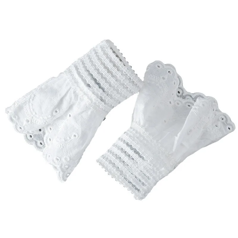 1Pair Spring Fake Sleeved Sweater Extenders Cuffs Women Detachable Fake Sleeves Female Ruffles Blouse Wrist Warmers
