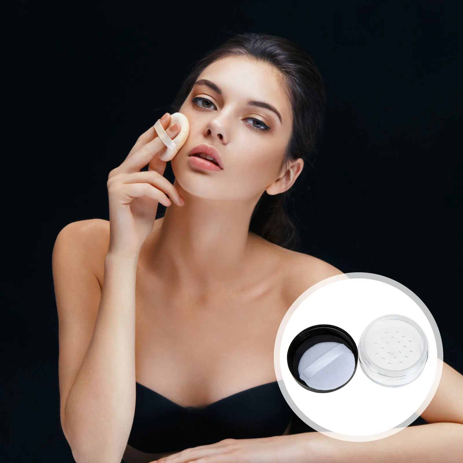 

4 комплекта компактных герметичных контейнеров для рассыпчатой пудры, портативные емкости для хранения косметики, для путешествий, офиса, школы