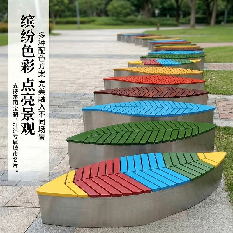 In-stock park chairs, outdoor benches, stainless steel finished benches, shopping malls, leisure courtyards, landscape outdoor w