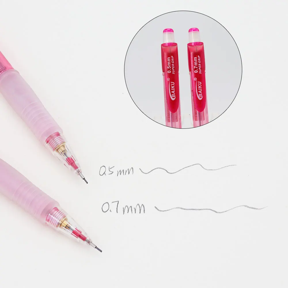 5Pcs 0.5/0.7mm Random 5 Pens Color Mechanical Pencil Set  Erasable Children's Drawing Color Lead Core School Art Stationery