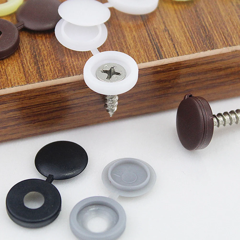 

120Pcs Screw Cap Hinged Self-Tapping Cover Replacement Decorative Plastic Screw Caps for Furniture Automotive Use