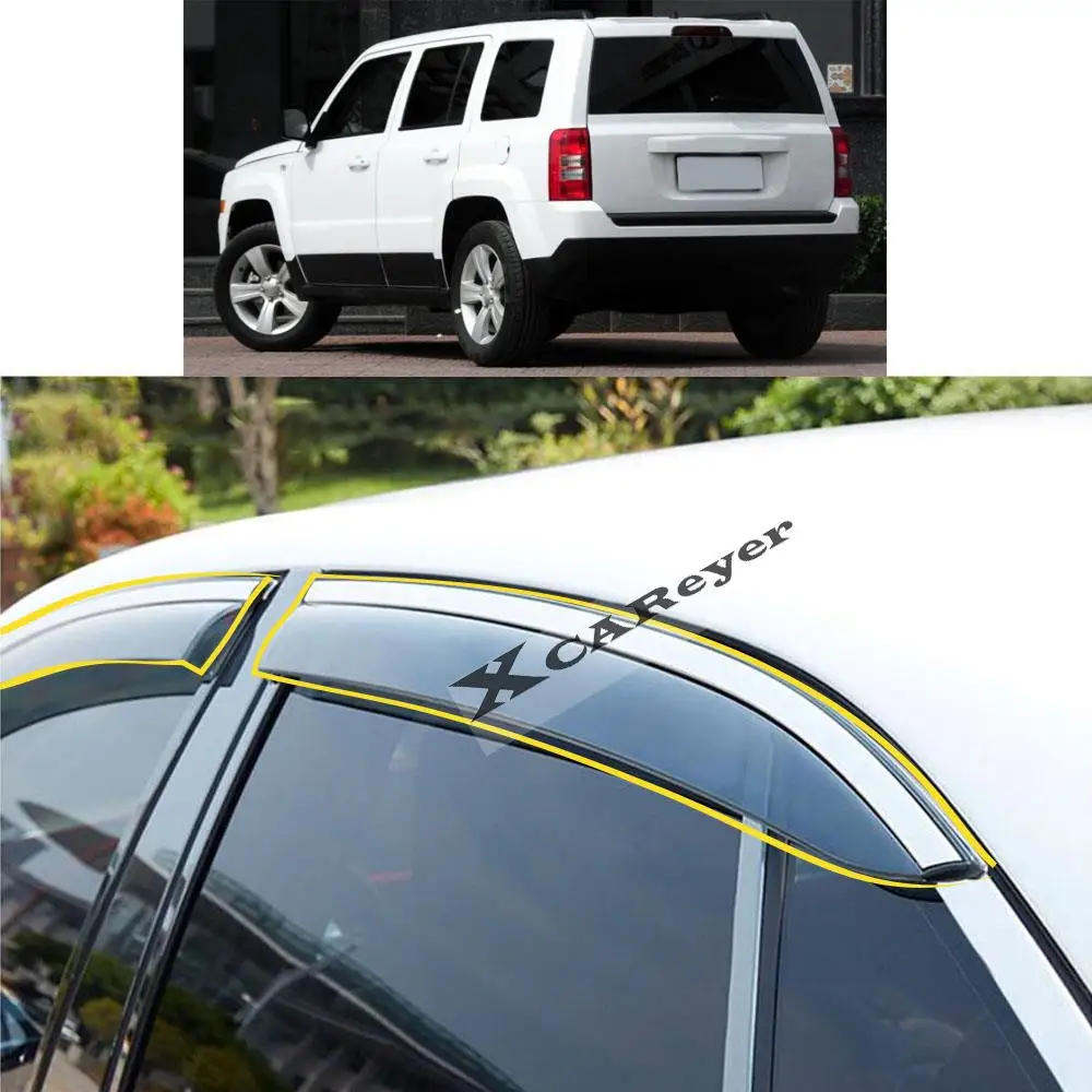 

For Jeep Patriot 2012 2013 2014 2015 2016 2017 2018 2019 2020 Car Sticker Plastic Window Glass Wind Visor Rain/Sun Guard Vent