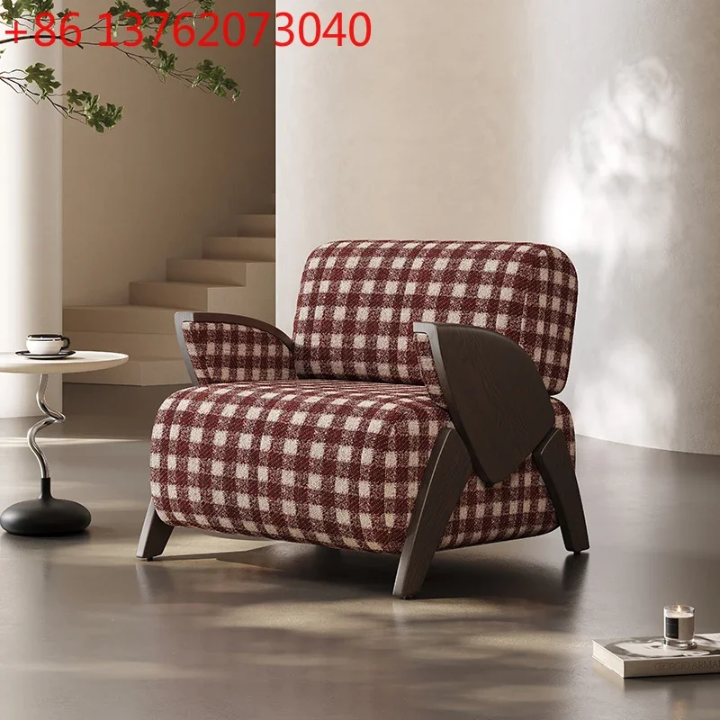 Little ladybug leisure chair fabric single sofa solid wood antique style