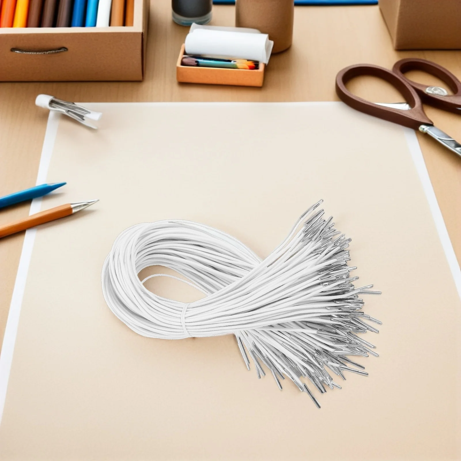 

200pcs Elastic Fixed Rope 30Cm Multi-Use Stretch Cord For Diy Hats Masks Crafts Projects Durable Lightweight Portable Adjustable