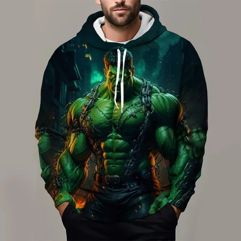 مارفل الفتيان والفتيات هوديس المتضخم الرجال هوديس ثلاثية الأبعاد الطباعة موضة البلوفرات هالك الرجال هوديس MINISO ملابس للرجال