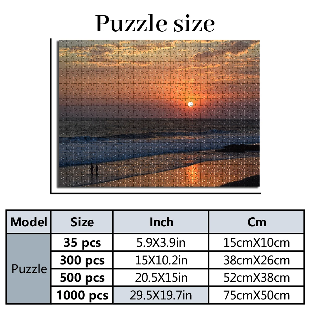 35/300/500/1000pcs Personalized Custom Photo Puzzle Scenery Photo for Dad Grandmother Grandad Godmother