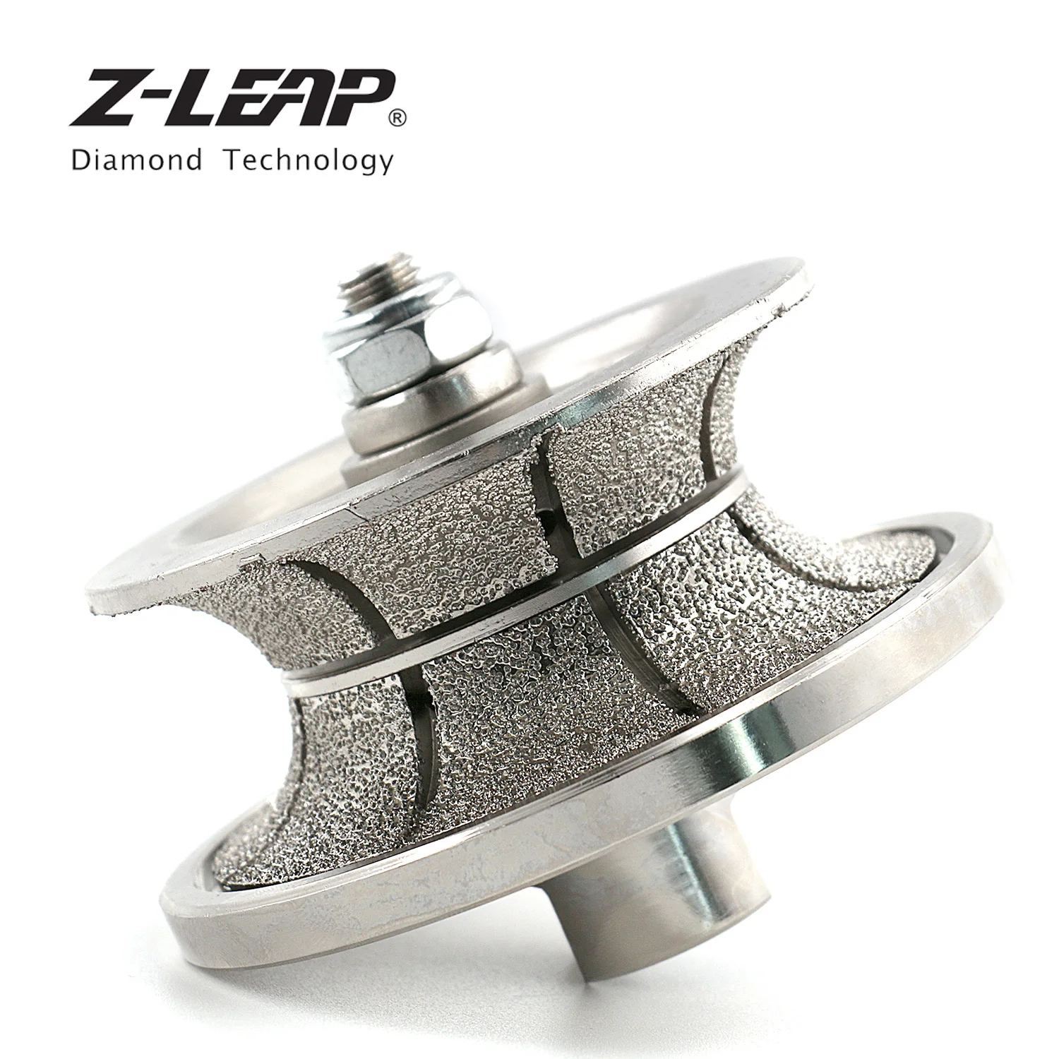 Z-LEAP Diamond Grinding Wheel V30 Vacuum Brazed Router Bit Bullnose Vacuum Brazed Diamond Grinding Profiler Wheel