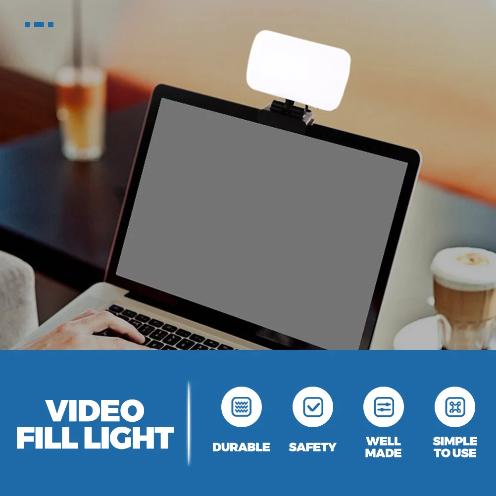 

LED Video Lamp Three-Color Fill Light Compact Clip-on for Video Conferencing Live Streaming Webcam Light Laptop Lighting