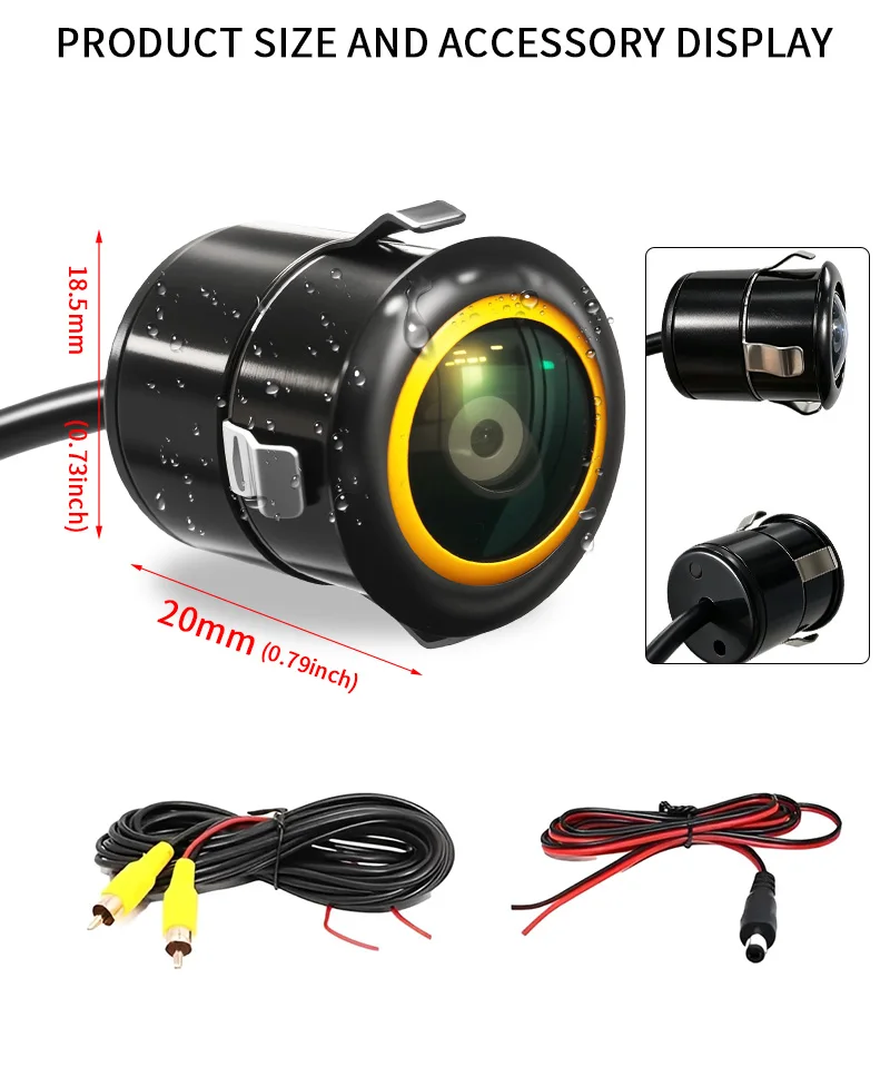 AHD 1080P Auto-Rückfahrkamera 170° ° Weitwinkel-Nachtsicht Wasserdichte 18,5mm Mini-Rückfahrkamera für Fahrzeug-Einparkhilfe – Detail 12