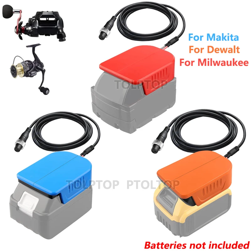 750MJ Under Fishing Batterty Adapter For Makita/Dewalt/Milwaukee 18V 20V Battery Work for Daiwa/Shimano 14.4V Power Assist Reels