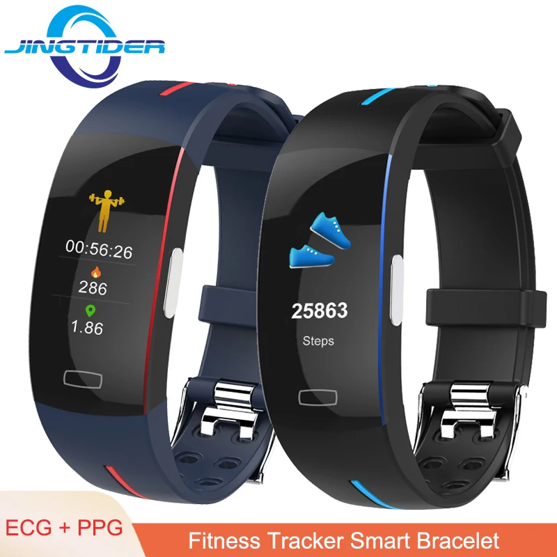 P3A Fitness Tracker Smart Wristbands ECG+PPG Color Display Heart Rate Body Temperature Smart Band Sport Bracelet IP67 Waterproof