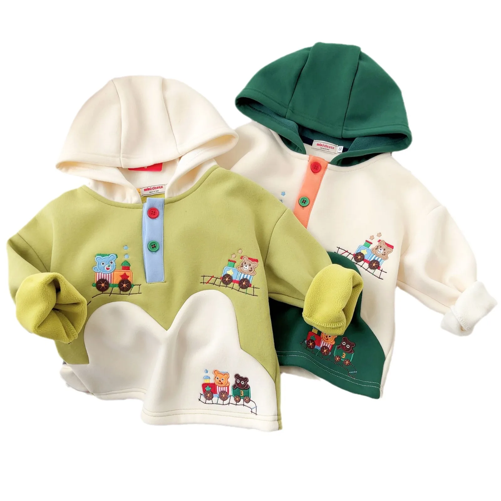 

Классическая осенне-зимняя новая японская детская флисовая толстовка с капюшоном для мальчиков 2025 года