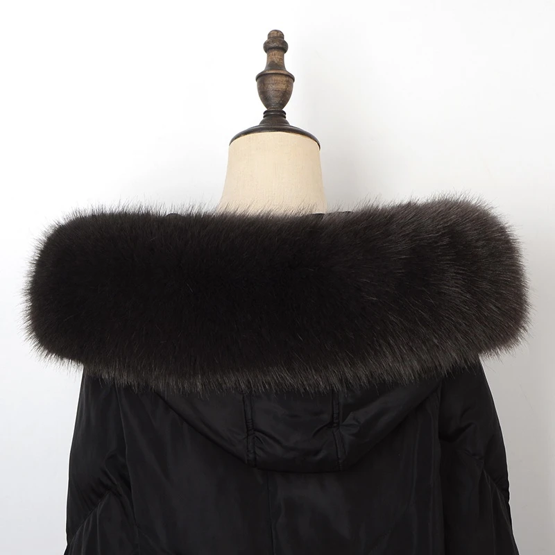 Frauen Faux Fuchs Pelz Kragen Schal Furry Pelz Kragen Für Winter Mantel Kapuze Pelz Decor Gefälschte Pelz Schal Parkas Mantel pelz Kragen Schals