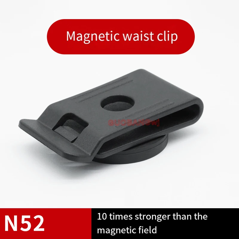 

Magnetic Belt Clip Holster - Rubber Coated Tool Holder for Waistband, Strong Magnet Strap Clip for Electricians/Outdoor Work