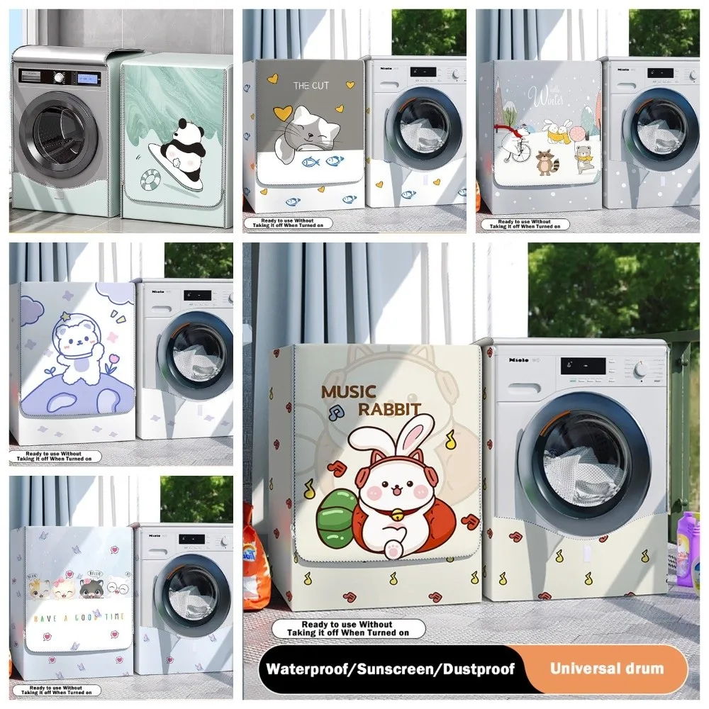 

UV Resistant Washing Machine Cover Dustproof Waterproof Washer Cover Breathable Anti-oxidation for Front Opening Washer