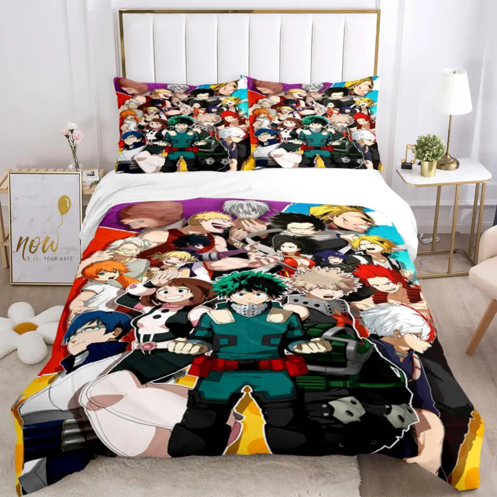 

Fashion My Hero 3D Anime Print Three Piece Bedding Set Fashion Boys Or Adults For Beds Quilt Covers Pillowcases Bedding Set Gift