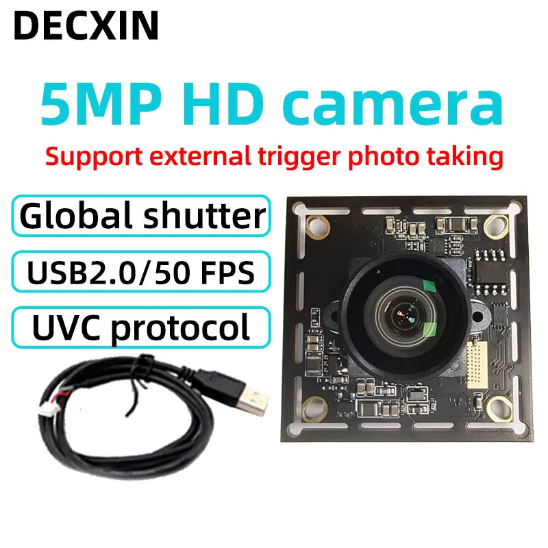 USB Camera Module 5MP OG05B1B Global Shutter Supports External Trigger Machine Vision Industrial Inspection UVC Protocol.