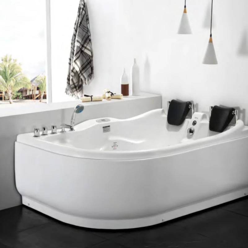 European Style Jacuzzier Massage Bathtub at a Cheap Price Round Acrylic Whirlpool Bathtub with Waterfall and Air Massage