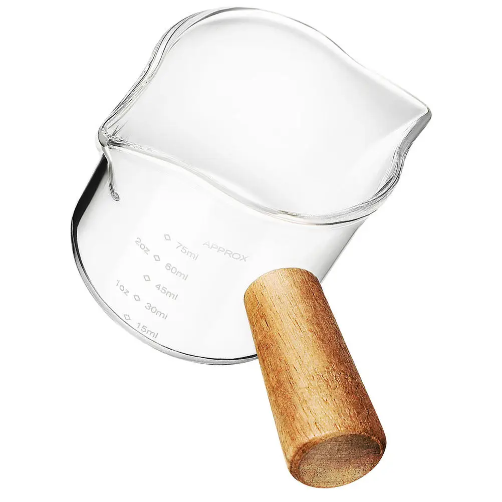 Glass Milk Pitcher Small Clear Coffee Latte Jug Exquisite Crafted Multipurpose Syrup Creamer Pourer for Home Cafe Restaurant