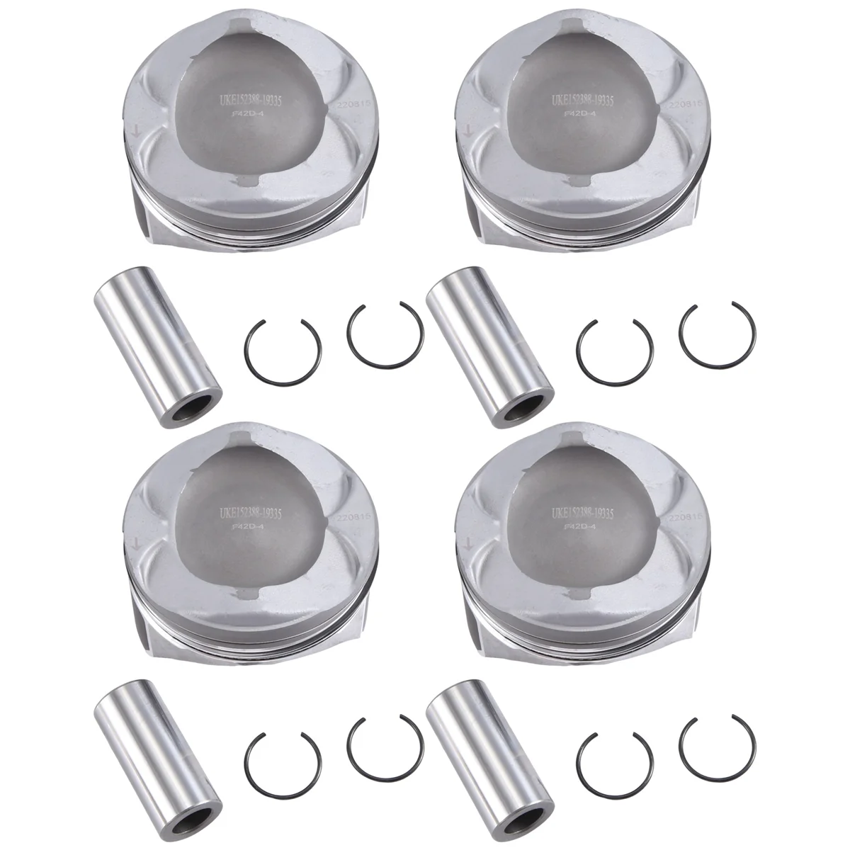 #36F Automotive Parts & Accessories,4Pcs Engine Pistons Set & Rings for Ford KUGA 1.5 MONDEO 1.5,Silver