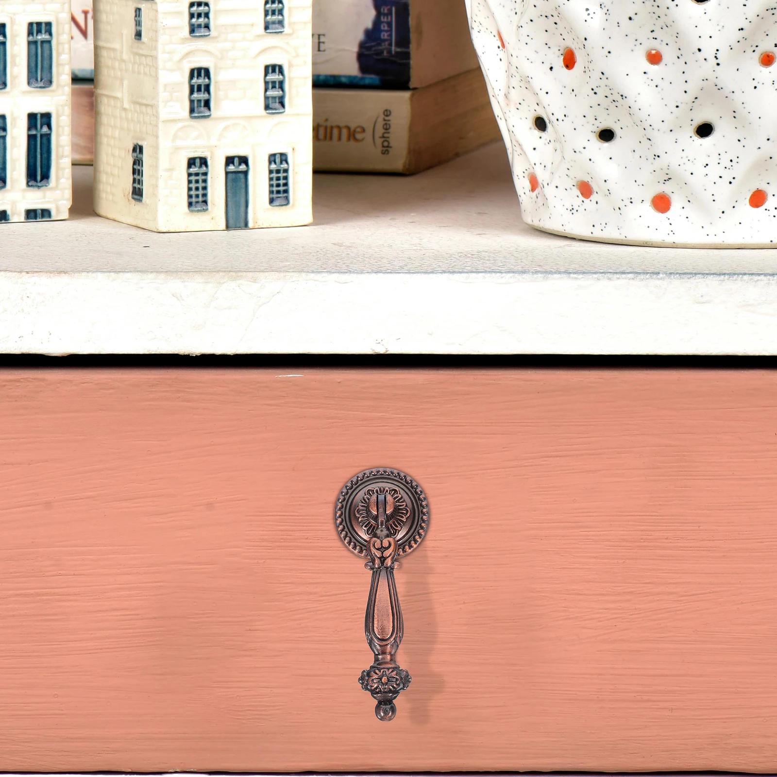 

2pcs Vintage Bronze Cabinet Pull Handles Elegant Zinc Alloy Dresser Knobs Durable Retro Drawer Hardware Finish