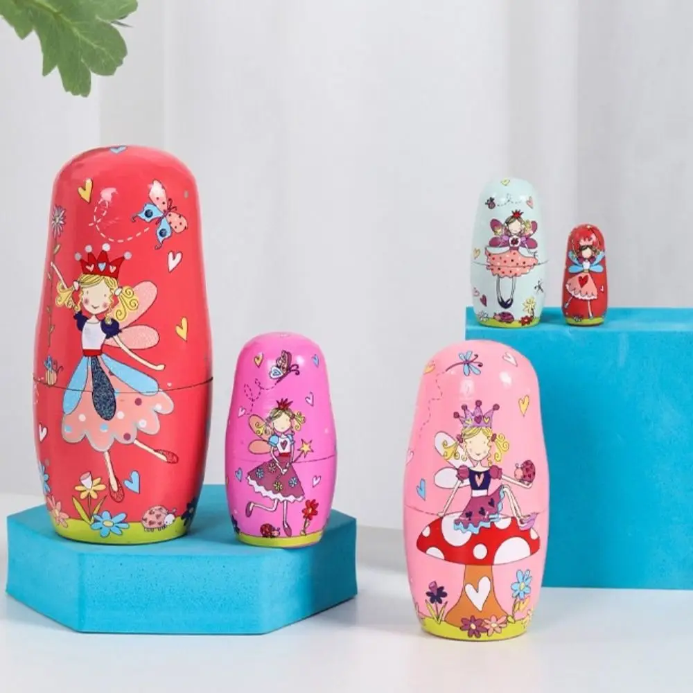 Olifant 5 stks/set Dier Matroesjka Pop Hout Ambacht Meisjes Russische Pop Veilig Panda Puppy Nesting Dolls Kerstmis