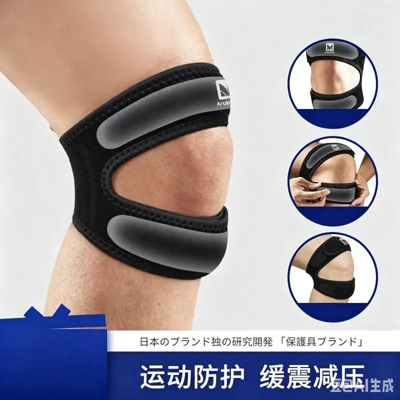 Adjustable Patellar Tendon Knee Strap Shock Absorption Compression Sleeve Brace Basketball Running Gym Knee Support Protector