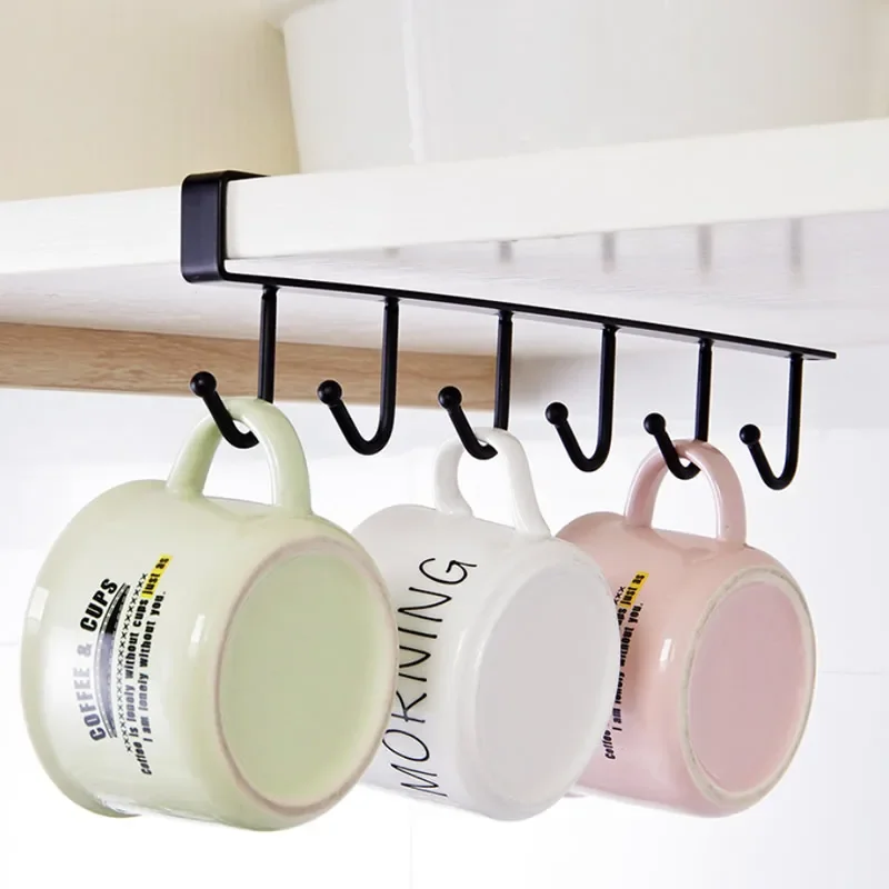 

Hanger Hook Rack Punch-free Multifunction Kitchen Cabinet Row Hook Storage Rack