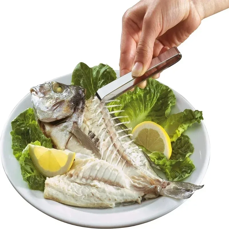 430 Stainless Steel Fish Bone Tweezers Pincer Clip Puller Remover Tongs Fish Bone Plucking Clamp Kitchen Gadgets Tools