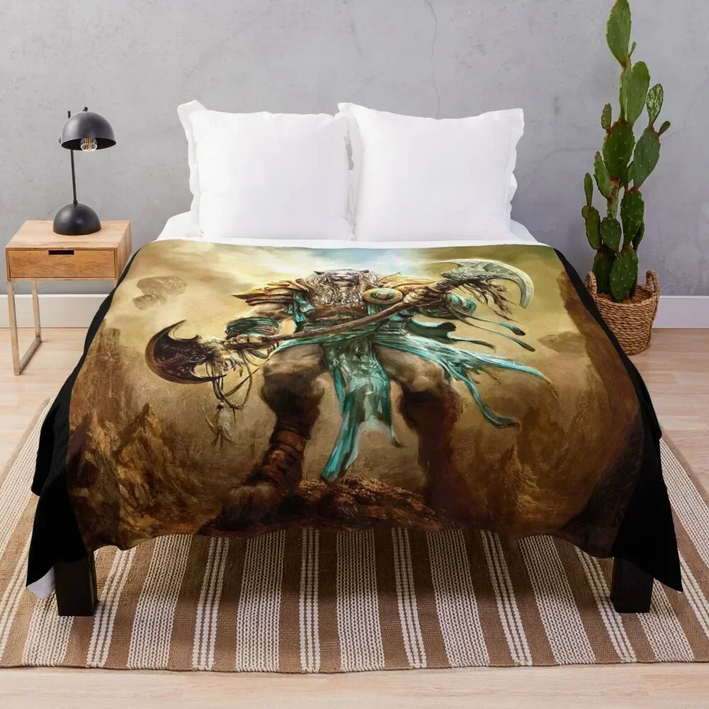 Ajani Goldmane Planeswalker - Throw Blanket Comforter Soft Beds Beautifuls Blankets