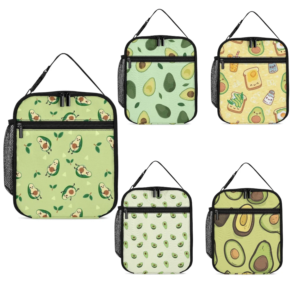 

Camping Bag Student Lunch Bag Avocado Cartoon Design Dinner Bag Custom 3d Printed Fruit Pattern Boys Girls Meal Bag