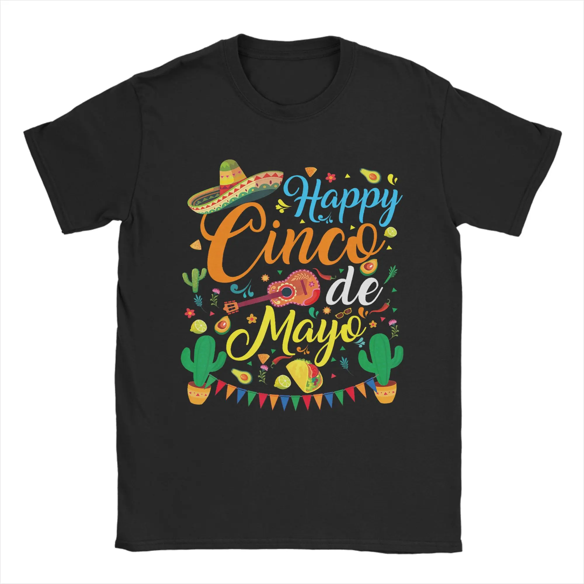 Tres Amigos Avocados Guac Cinco De Mayo Fiesta Men T Shirts  Vintage Tees Short Sleeve Crew Neck T-Shirts Pure Cotton Clothing