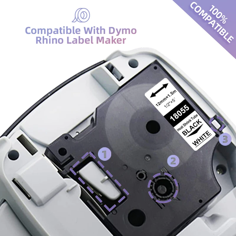 IBOQVZG 18051 18053 18055 18057 für Dymo Rhino Industrielle Wärme Schrumpfen Rohre 18052 18054 18056 18058 für Rhino 4200 5200 etikettierer