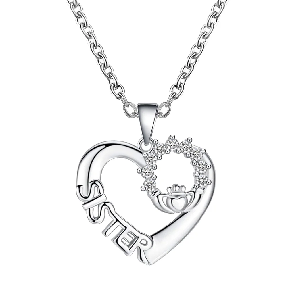 الحب القلب شقيقة قلادة أنيقة حساسة قلادة سلسلة الترقوة بسيطة سبيكة الرقبة مجوهرات هدية للنساء الإكسسوارات #4