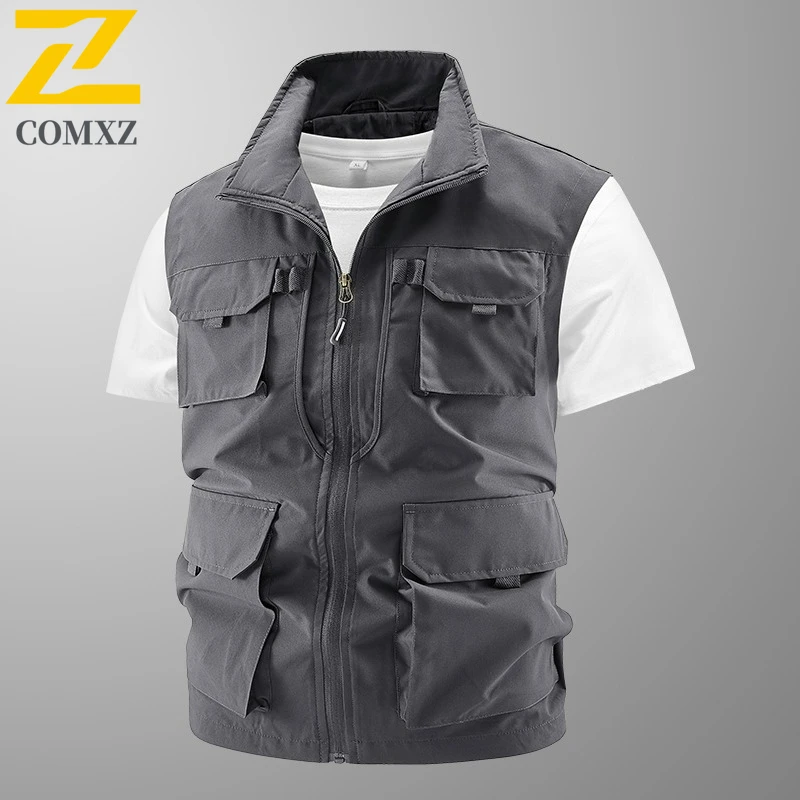

Fishing Utility Gilet New Casual Lightweight Sleeveless Stand Collar Vest Men Outdoor Adventure Quick Dry Comfortable Waistcoat