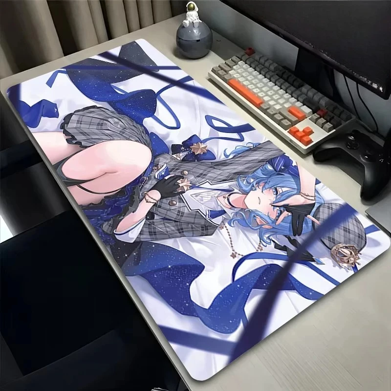 Extended Mouse Pad Keyboard Mat Oversize Desk Pad Mouse Pad 90x40 Deskmat Laptop Mousepad Hololive Hoshimachi Suisei Desk Decor