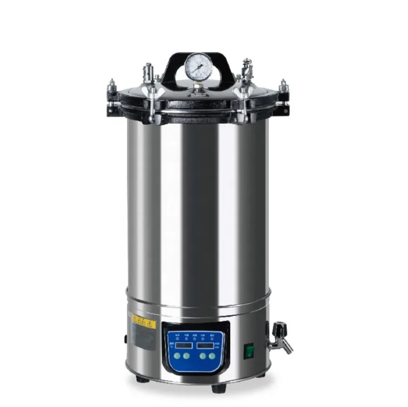 18L/24L Portable Digital Pressure Steam Sterilizer, 2kW Autoclave Lab Medical Equipment 105-126℃
