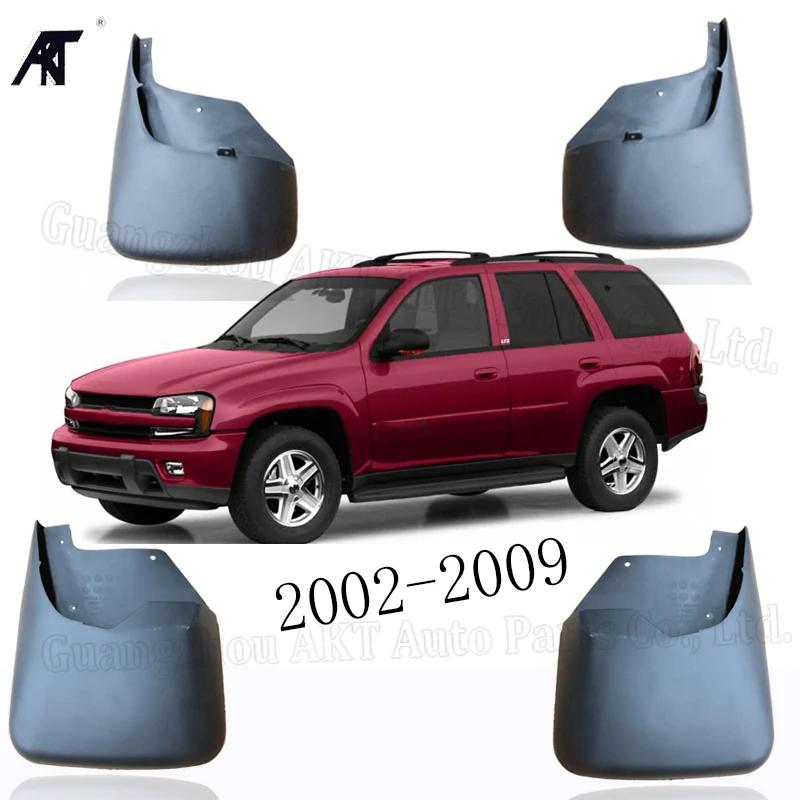 

New 4PCS Splash Guards Mud Flaps for 2002-2009 Chevrolet Trailblazer Front & Rear Car Mud Flaps Molded MUD FLAPS