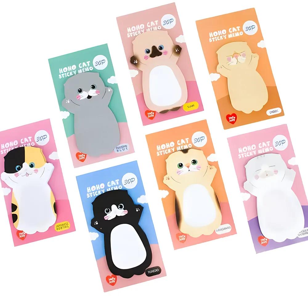 Novità Cute Cat Paw Sticky Notes Funny Kawaii Memo Pad Post blocco note cancelleria estetica Check List To Do Index Tabs Stickers