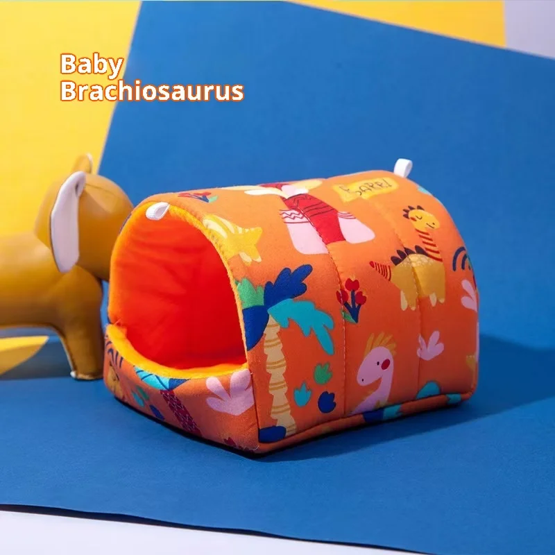 

Multi-Species Small Pet House-Winter Warm Fleece-Lined Hideout for Hedgehogs Rabbits Hamsters, Soft Chew-Proof Nest with Pad