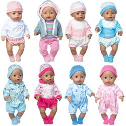 Baby Dolls Clothes Pants pajama set 17 inch Reborn Doll Jacket Outfits Children Toys Gifts