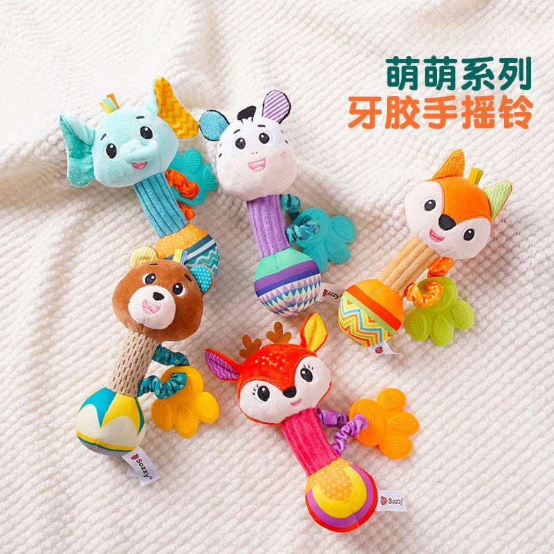 Tooth glue hand-held stick plush toy baby toy puzzle soothing bed bell baby hand shaking bell juguetes para bebes baby rattle