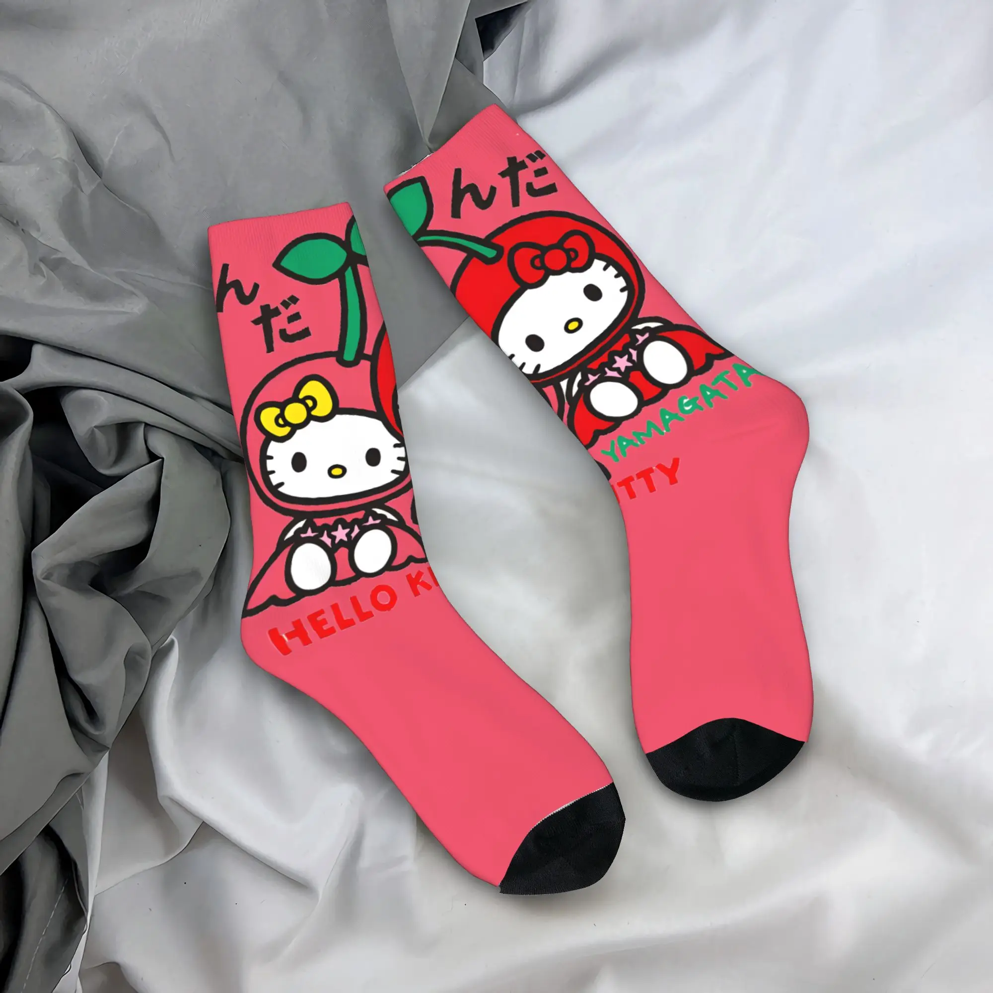 

Hello Kitty Cherry Socks Anti-Slip Stockings Couple Soft Climbing Socks Winter Leisure Custom Socks