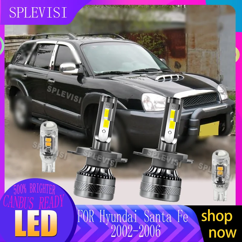 

3570 CSP technology H4 9003 LED making night driving safer and more comfortable For Hyundai Santa Fe 2002 2003 2004 2005 2006