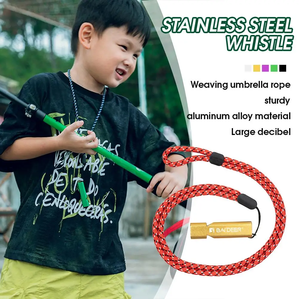 

Loud Metal Survival Whistle - High-Pitched Emergency Safety Whistle with Lanyard for Outdoor & Survival Kits