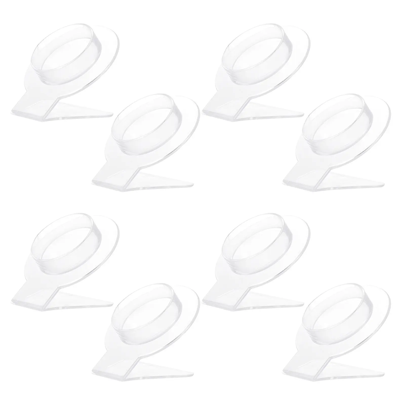 8Pcs Transparent Acrylic Jewelry Display Stand Bracelet Holder Organizer for Vendors Collectors Bangle Necklace Showcase Rack