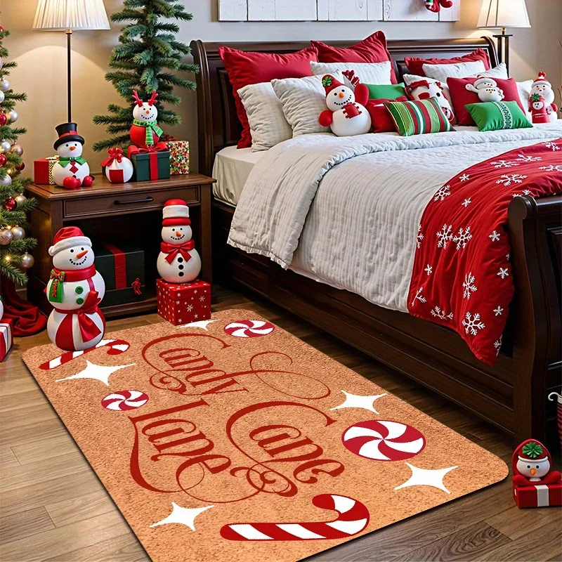 Christmas Candy Cane Lane Area Rug Peppermint Candy Design Home Entryway Floor Carpet