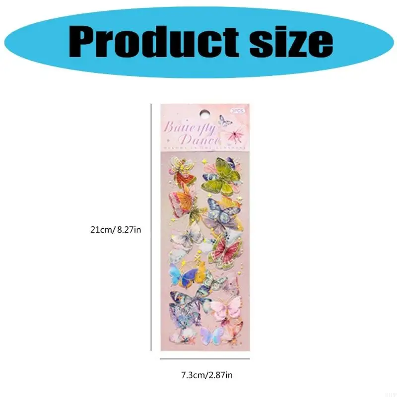 E1PF 반짝이는 장식 스티커 미적 스티커 스크랩북 장식 스티커