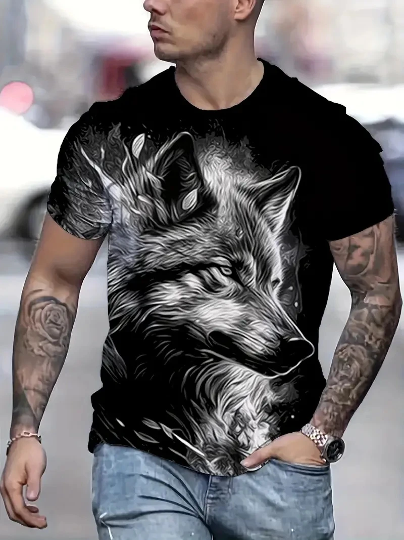 

Novelty Fox Pattern 3D Printed Men's T-shirt Hip Hop Personalized Round Neck T-shirt Short Sleeve Top Harajuku Y2k T-shirt